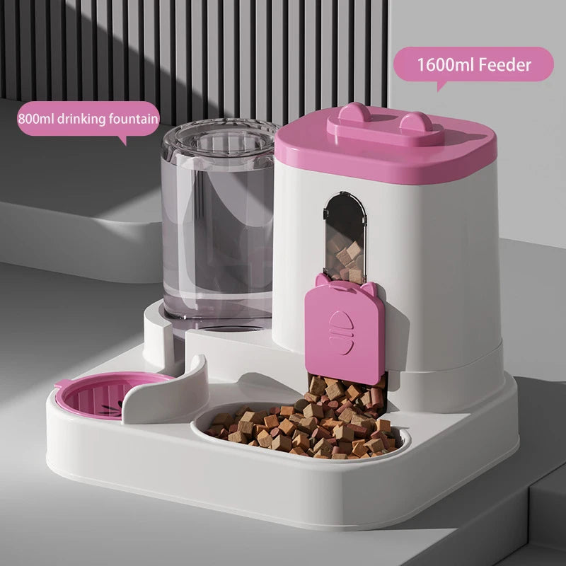 Pet large-capacity feeder integrated automatic water dispenser cat food bowl
