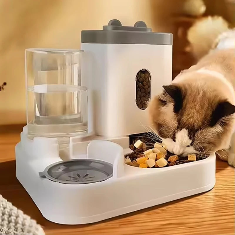 Pet large-capacity feeder integrated automatic water dispenser cat food bowl