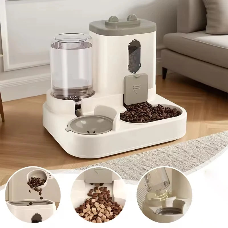 Pet large-capacity feeder integrated automatic water dispenser cat food bowl