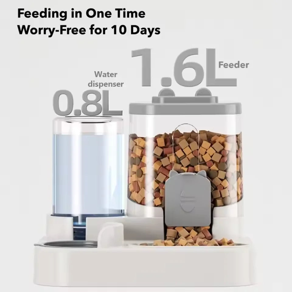 Pet large-capacity feeder integrated automatic water dispenser cat food bowl