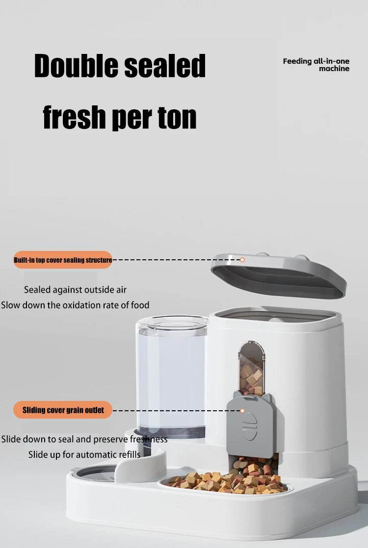 Pet large-capacity feeder integrated automatic water dispenser cat food bowl