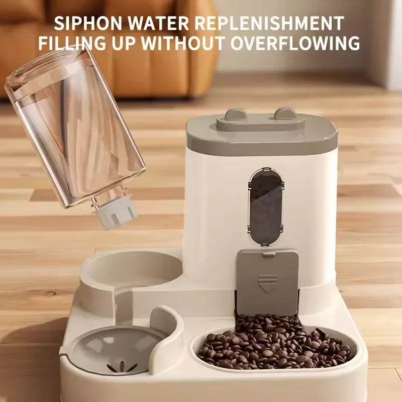 Pet large-capacity feeder integrated automatic water dispenser cat food bowl