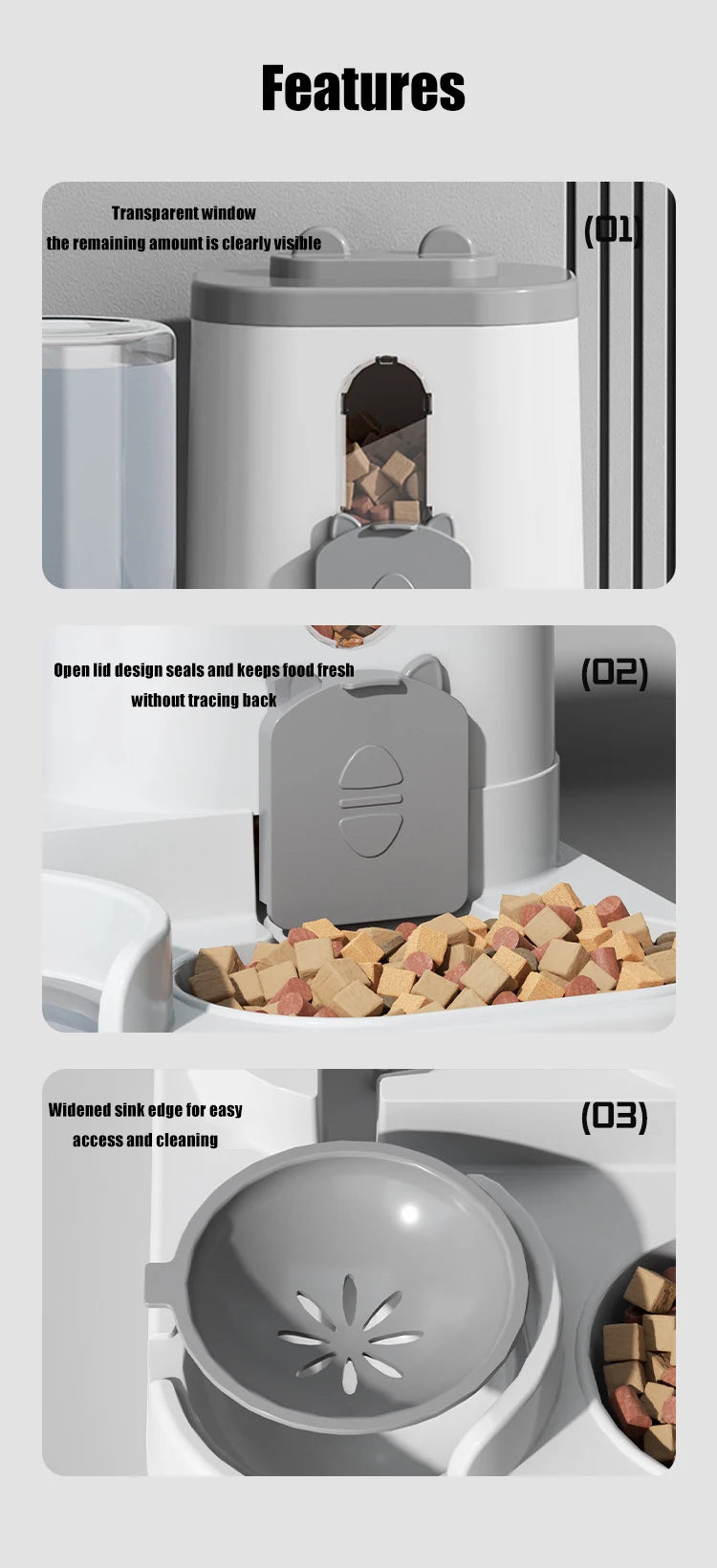Pet large-capacity feeder integrated automatic water dispenser cat food bowl