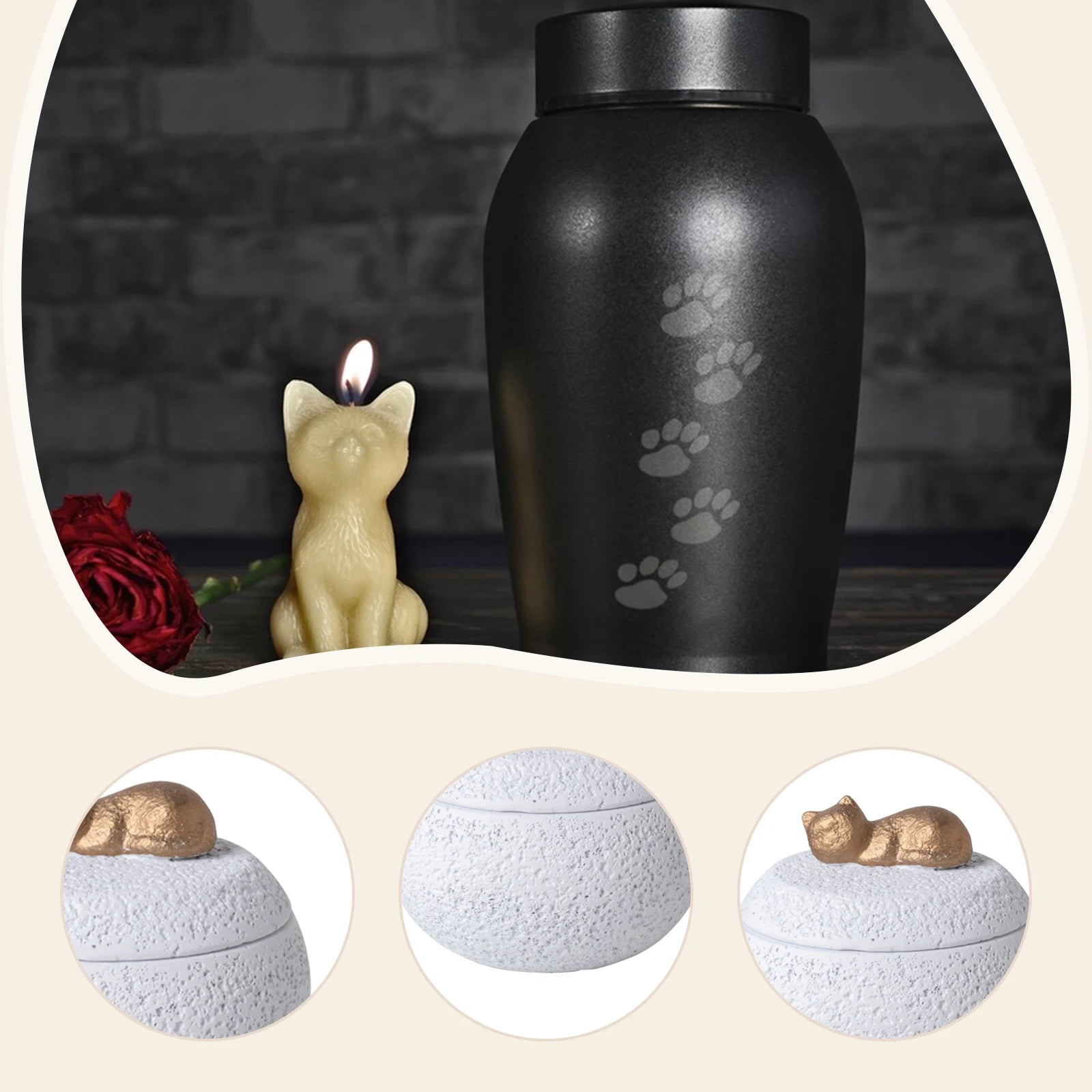 Pet Urn Cremation Memorial Urn Pets Supplies Keeping Precious Memories Urn Box for Burial Final Comforting Resting Place Funeral