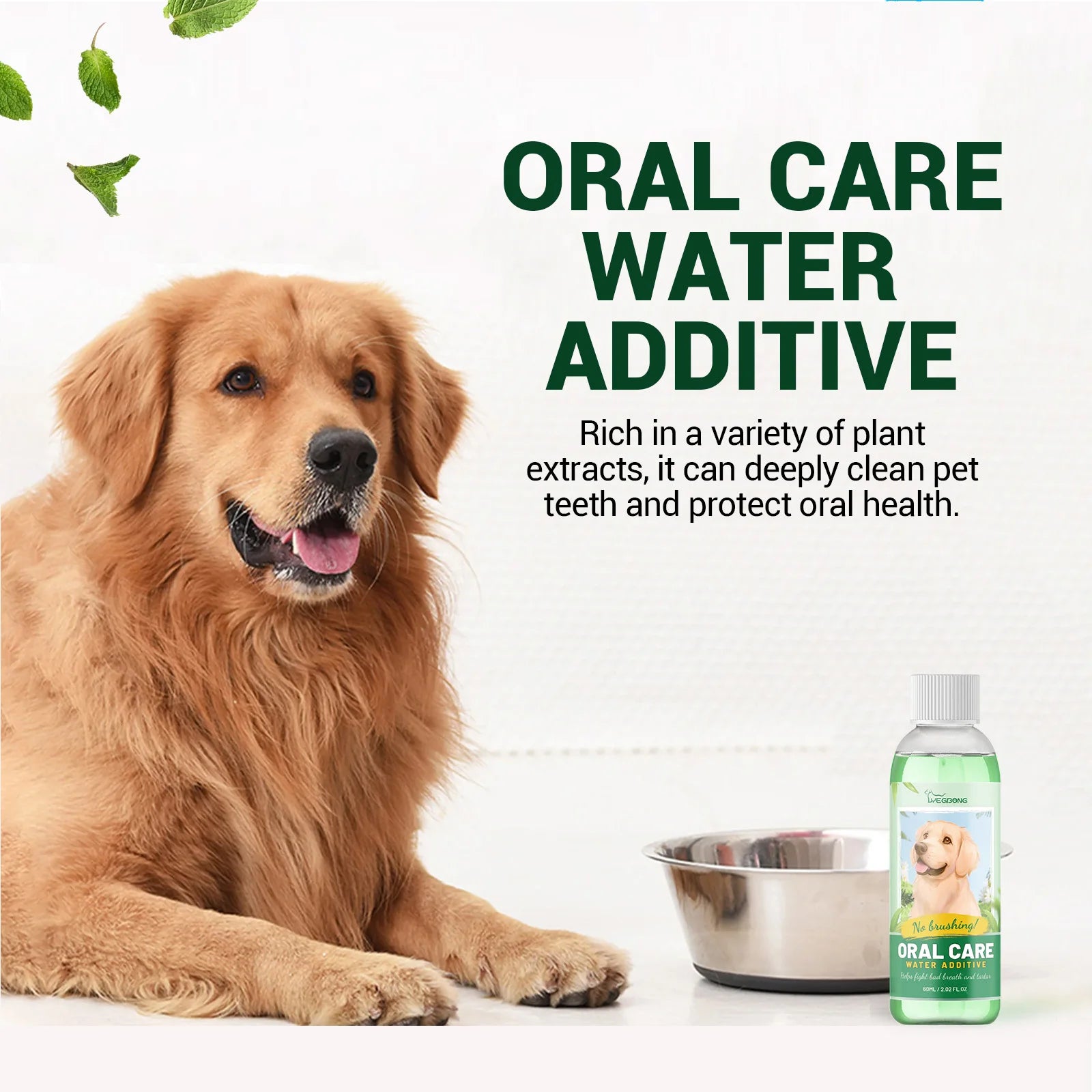 Yegbong 60ml Pet Oral Refreshing Liquid Deodorant Oral Care Bad Breath Remove Cleaning Teeth Stains Mouth Wash Pet Oral Cleanser