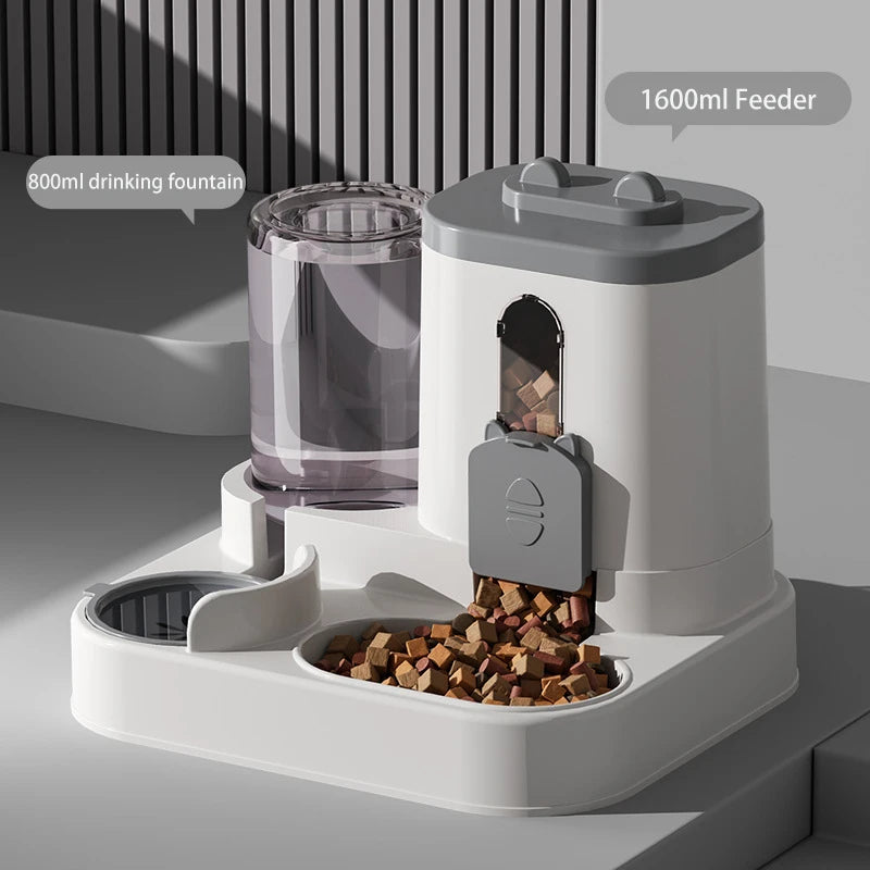 Pet large-capacity feeder integrated automatic water dispenser cat food bowl