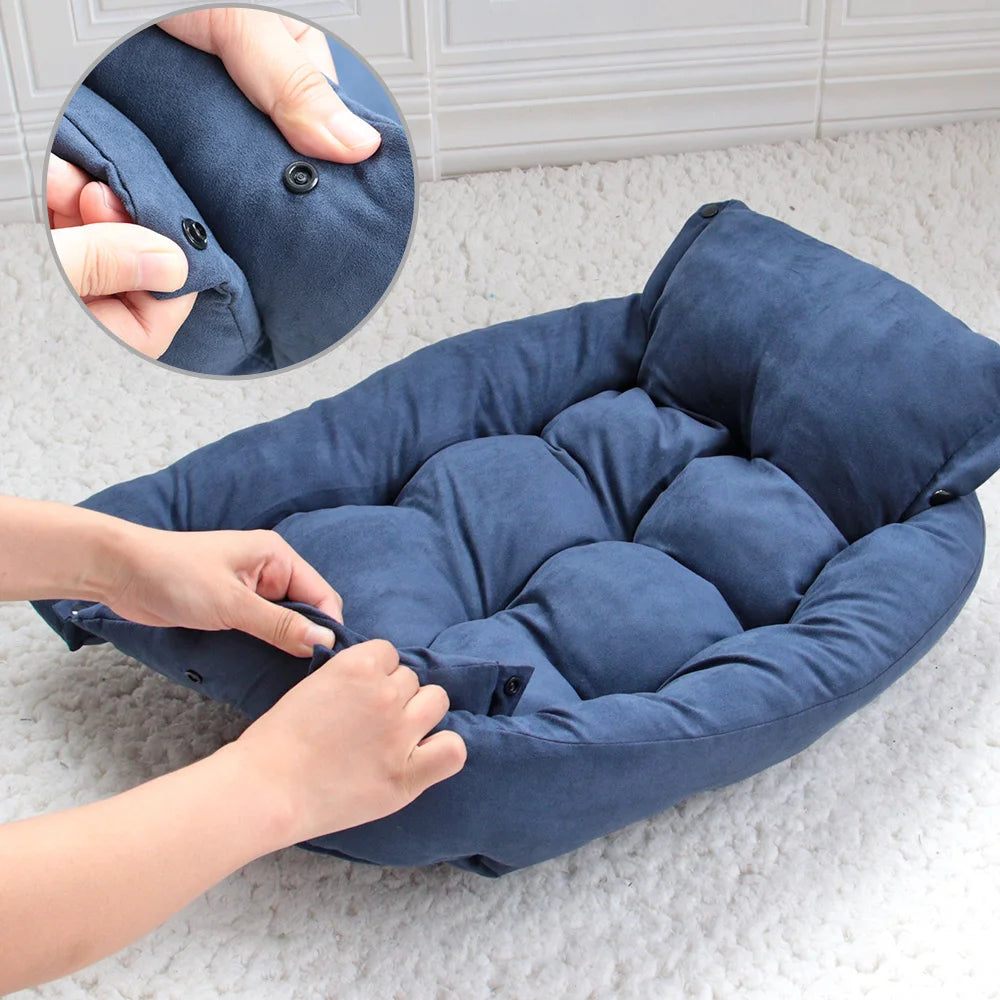 Warm Dog Sofa Bed Winter Pet Dog Cat Bed Sleeping House Kennel Mat