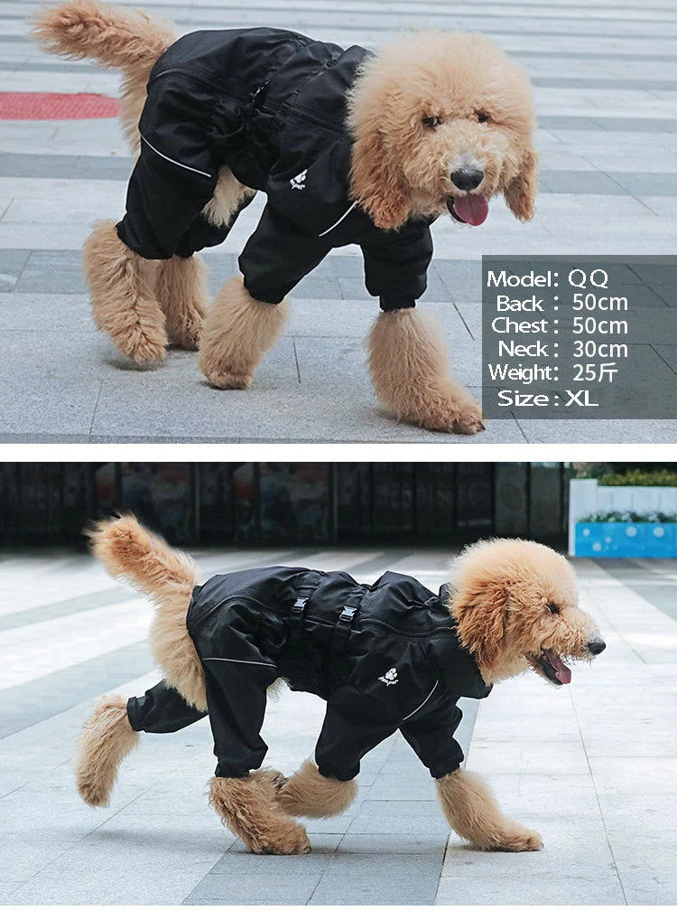 Pet Dog Coat Outdoor Jacket Pet Waterproof Winter Warm Clothes Big Jumpsuit Reflective