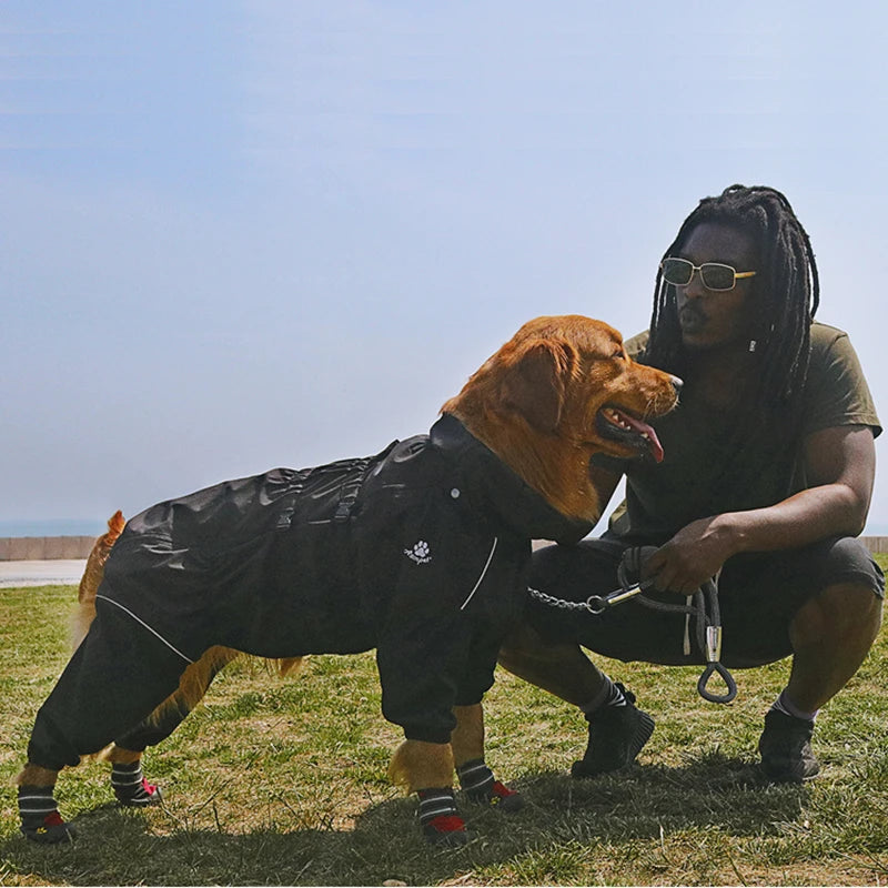 Pet Dog Coat Outdoor Jacket Pet Waterproof Winter Warm Clothes Big Jumpsuit Reflective