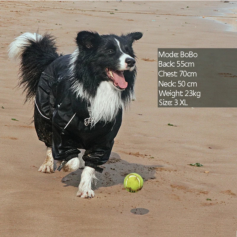 Pet Dog Coat Outdoor Jacket Pet Waterproof Winter Warm Clothes Big Jumpsuit Reflective