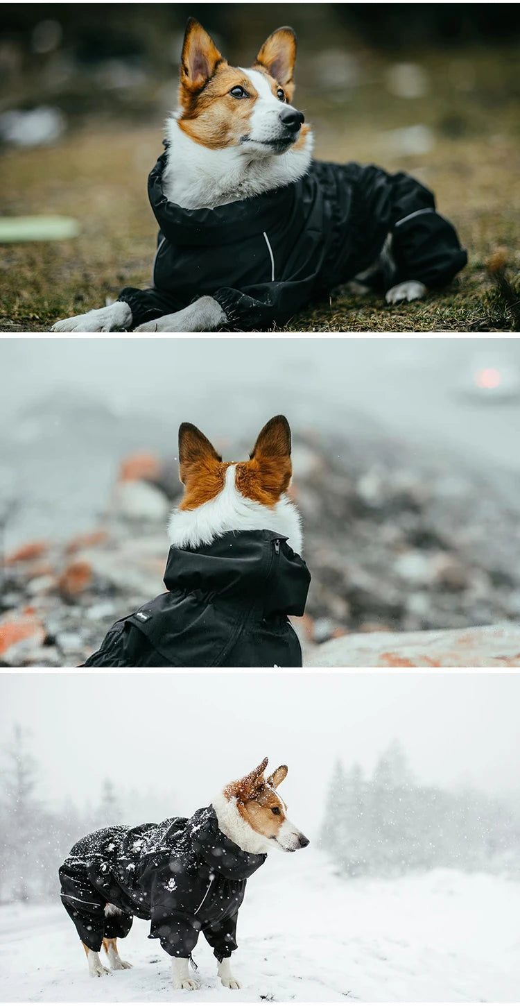 Pet Dog Coat Outdoor Jacket Pet Waterproof Winter Warm Clothes Big Jumpsuit Reflective