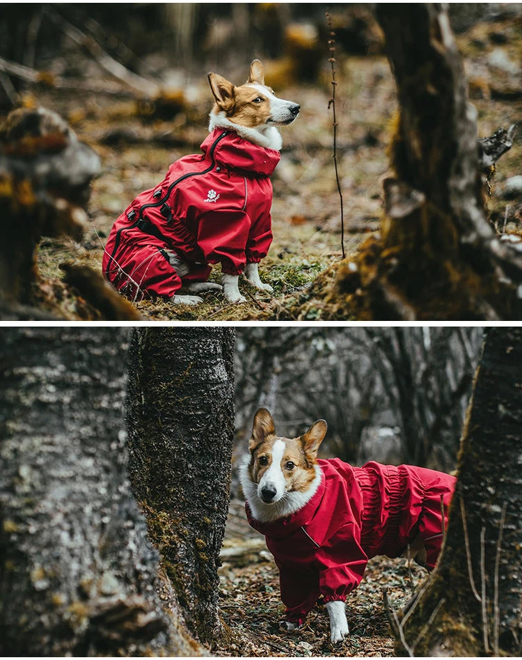 Pet Dog Coat Outdoor Jacket Pet Waterproof Winter Warm Clothes Big Jumpsuit Reflective