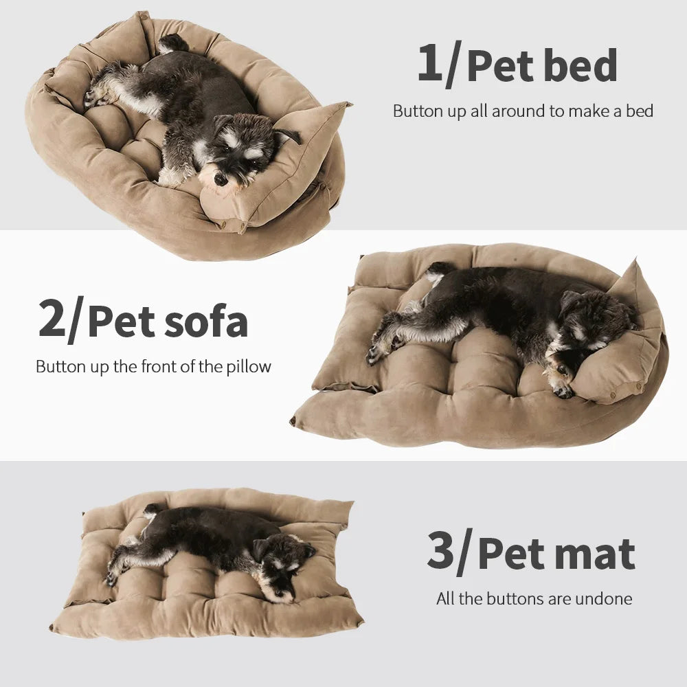 Warm Dog Sofa Bed Winter Pet Dog Cat Bed Sleeping House Kennel Mat