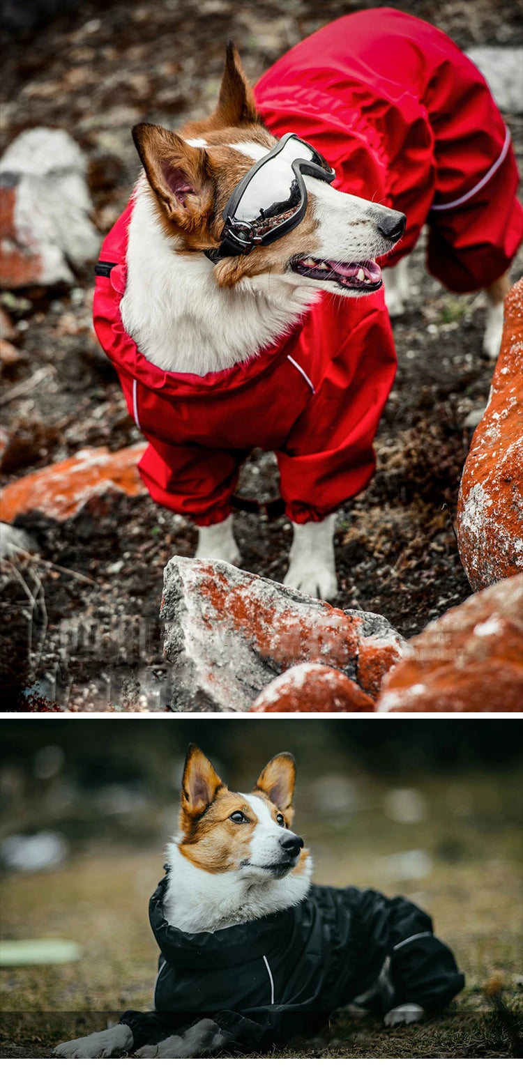 Pet Dog Coat Outdoor Jacket Pet Waterproof Winter Warm Clothes Big Jumpsuit Reflective