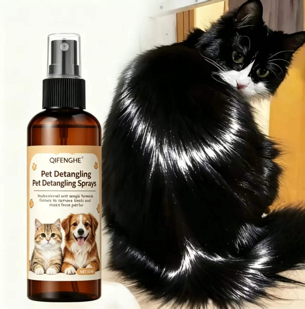 50ML Pet Detangling Spray Professional Leave-in Conditioner for Cats Dogs Anti-Static