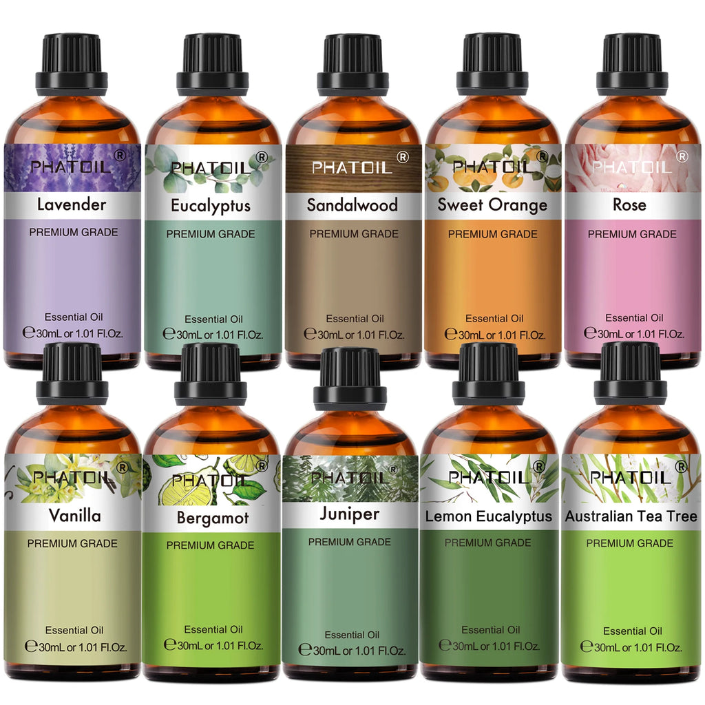 PHATOIL 1PCS Aromatherapy Essential Oil 30ml Lemon Eucalyptus Lavender