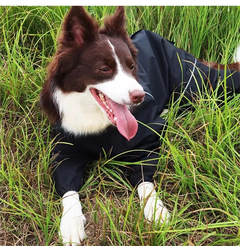 Waterproof Pet Dog Jacket Reflective Rain Dog Coat Red Dog Jumpsuits
