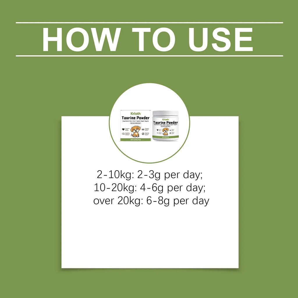 Dog Taurine Powder Easy-To-Mix Support Cognitive Health