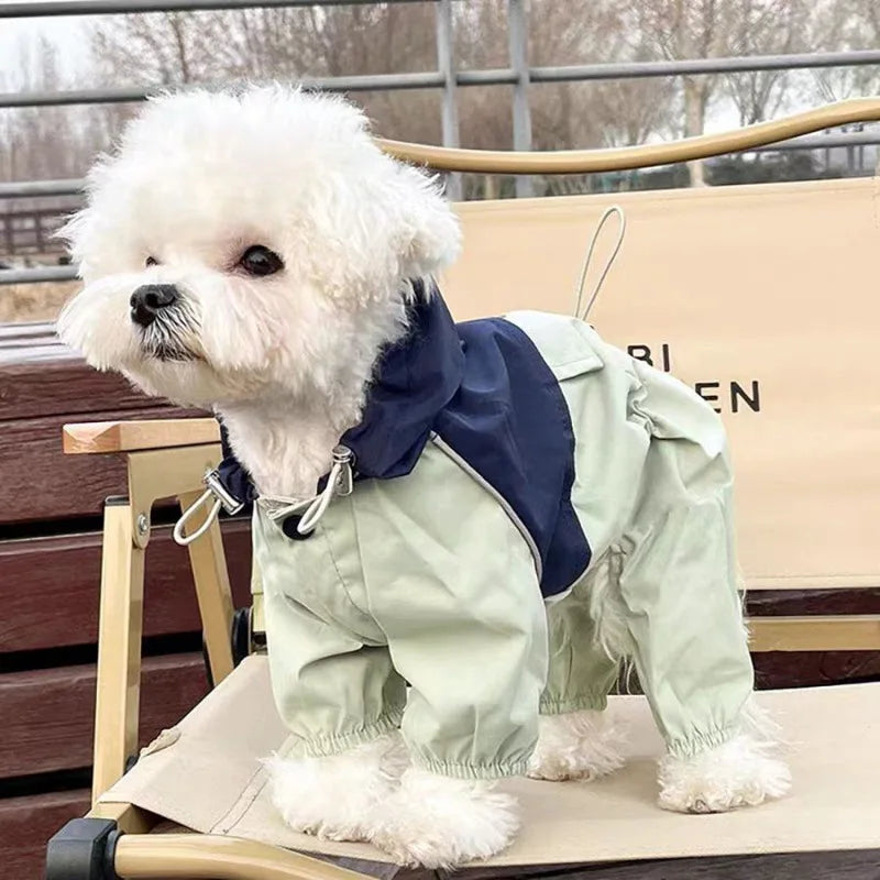 Pet Waterproof Raincoat Four-legged Work Jacket Patchwork Windproof Cat Dog Coats Jackets