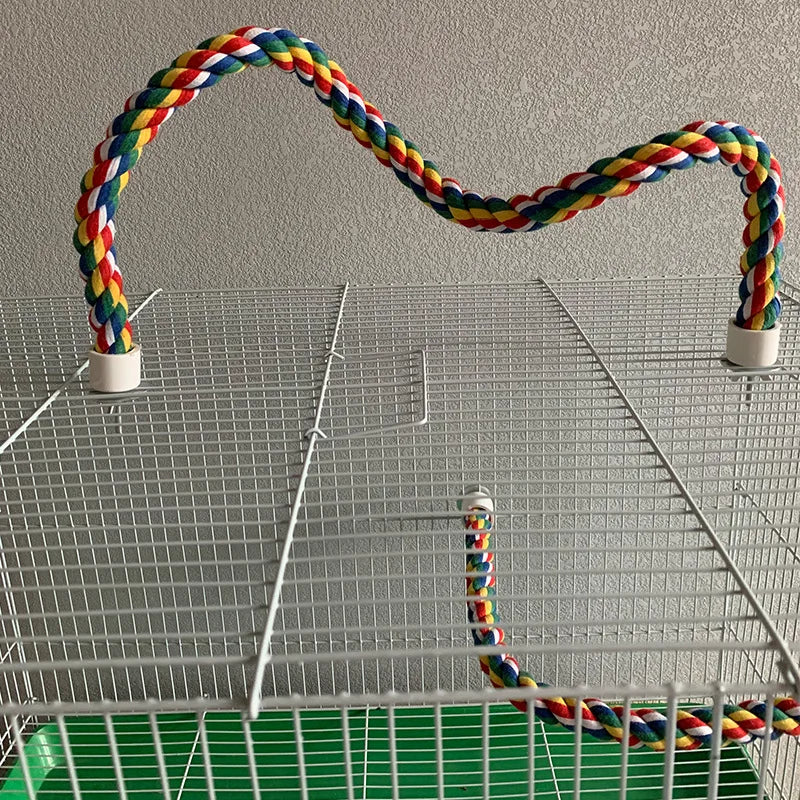 Parrot Rope Hanging Braided Budgie Chew Rope Bird Cage