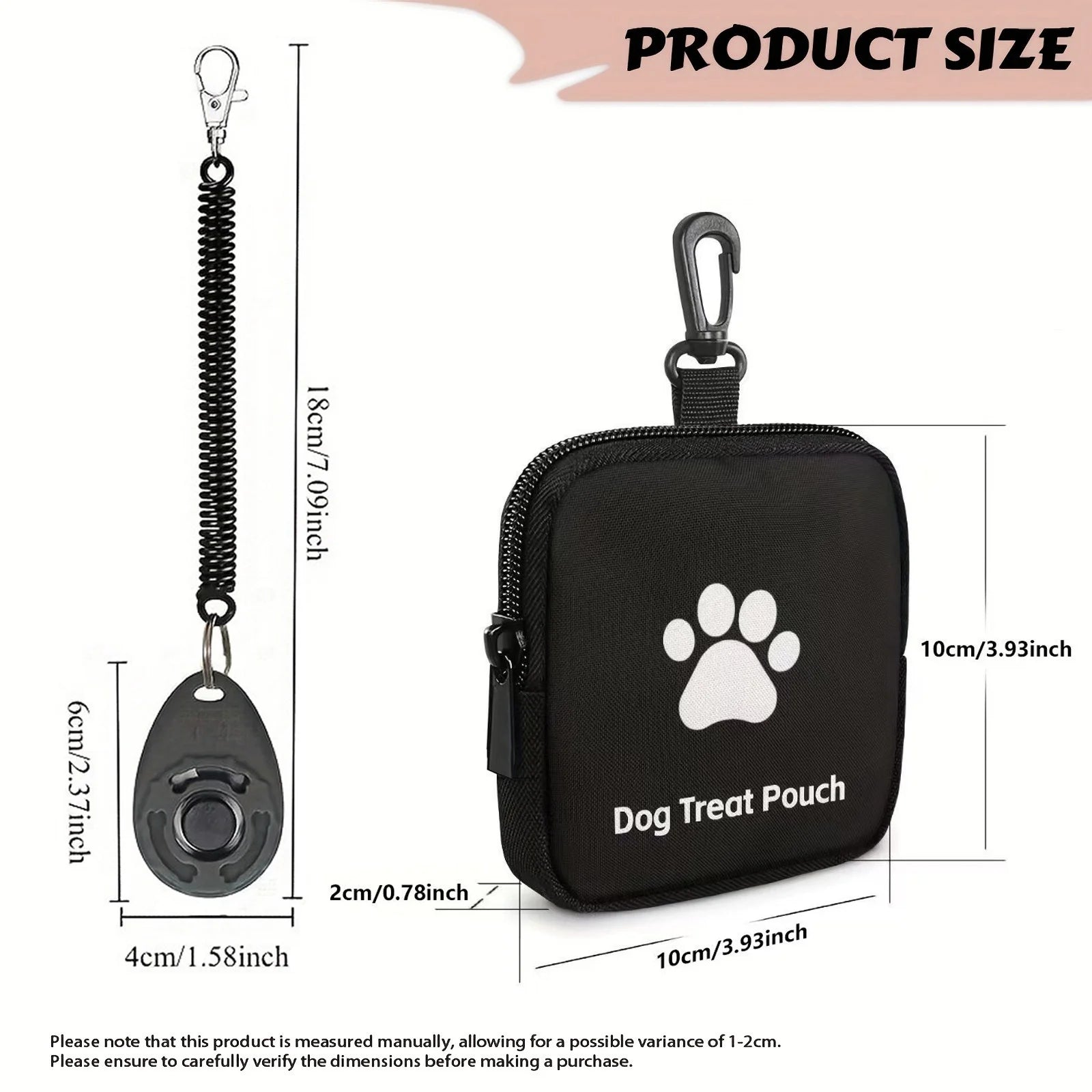 [Dog Training Clicker+Treat Pouch Set]Effective Pet Training Supplies Kit,