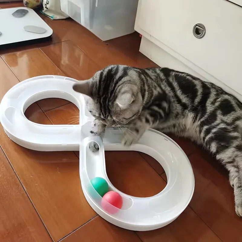 Cat Toy Self Entertaining Track Ball with Spinner Disk Interactive