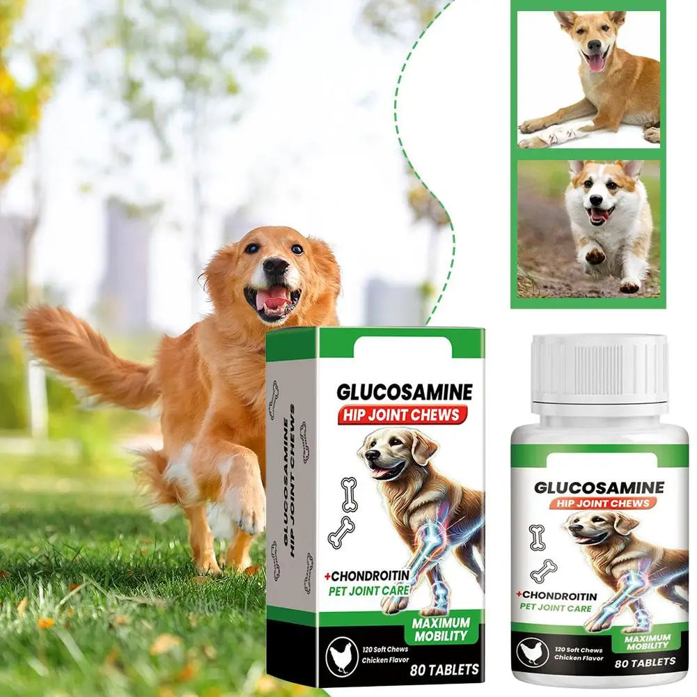 80 Tablets Pet Joint Care Soft Chews Supplement Glucosamine Pet Joint