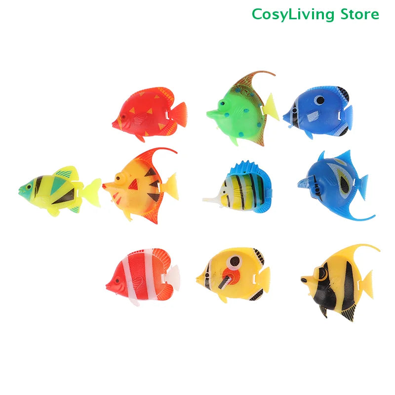 10Pcs Aquarium Fish Tank Artificial Fake Floating Fish Pet Decor Ornaments