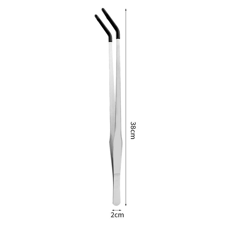 Reptile Feeding Tongs With Rubber Tip Stainless Steel Aquarium Tweezers Fish Tank Cleaning Tools Snakes Enclosure Accessories