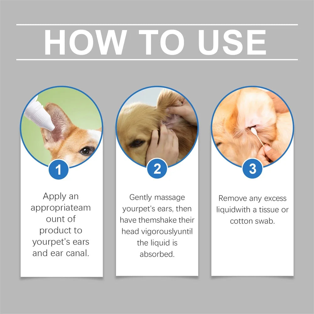 Pet Ear Pro Drops For Cats Dogs Removes Wax Dirt & Soothes Irritation