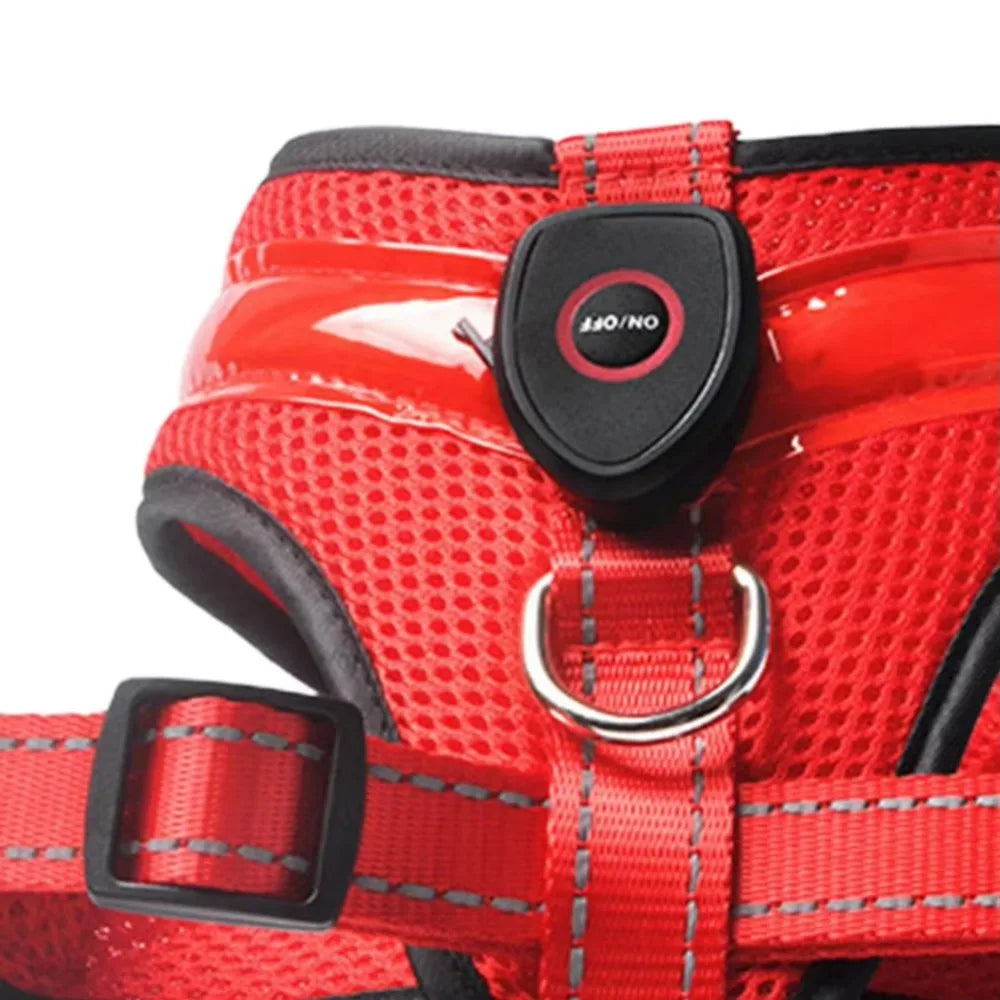 Pet Dog Supplies Luminous Pet LED Harness Rechargeable Breathable