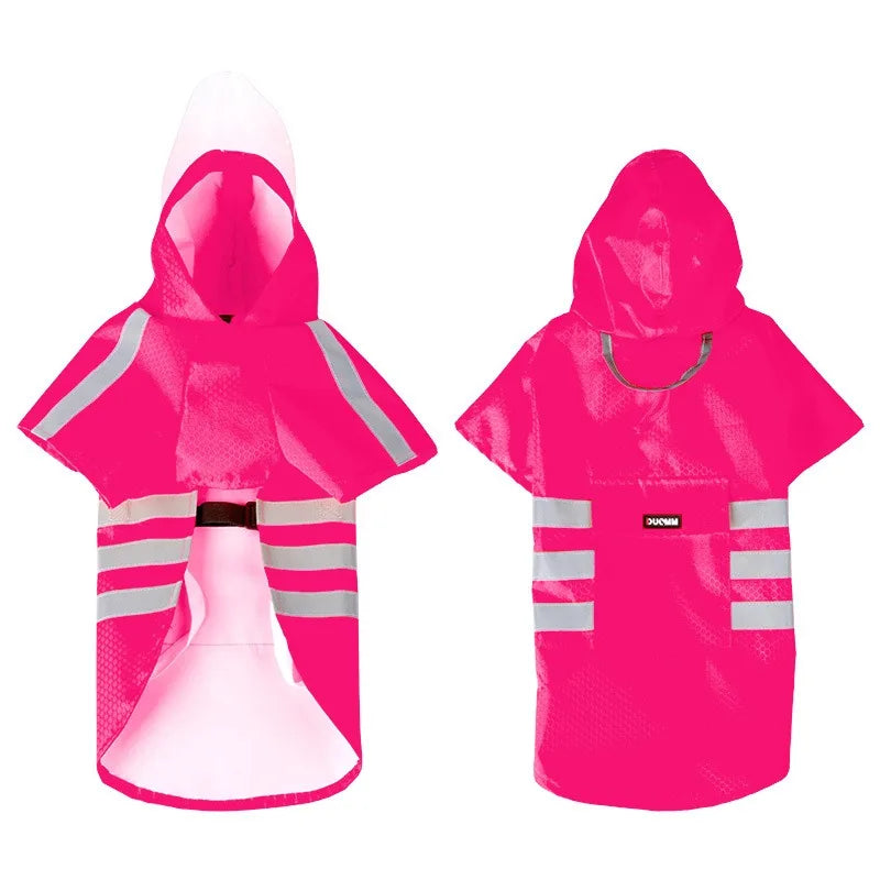 Large Dog Raincoat Corgi Cloak Style Puppy Waterproof Dog Clothes Reflective