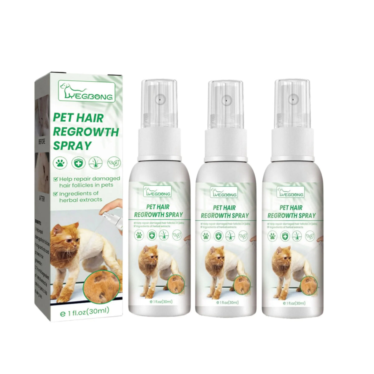 30ml Cat Detangler Spray for Matted Hair Pet Hair Regrowth Spray Cats Comforting
