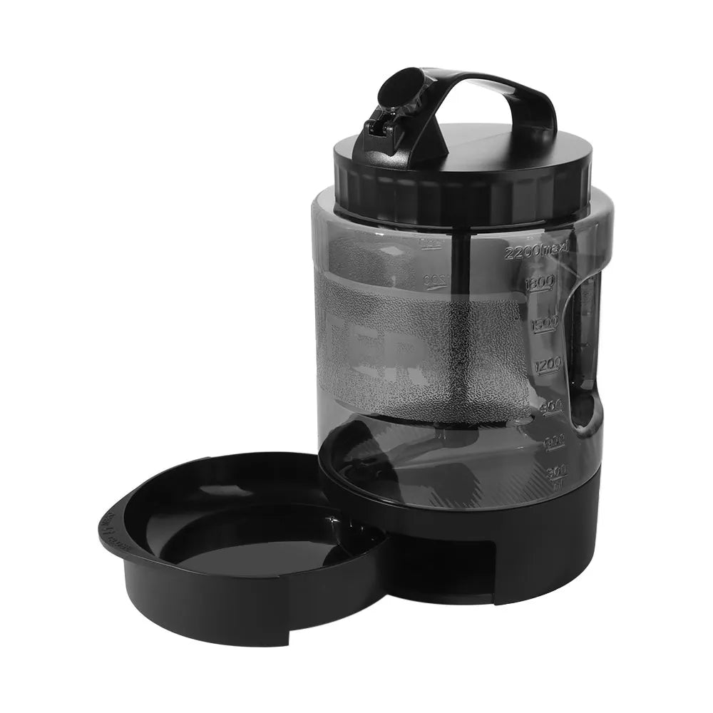 Pet Supplies 77oz/2.2L Pet Drink Travel Bowl 2-in-1 Portable Cats Water Feeder Bowls Leak Proof
