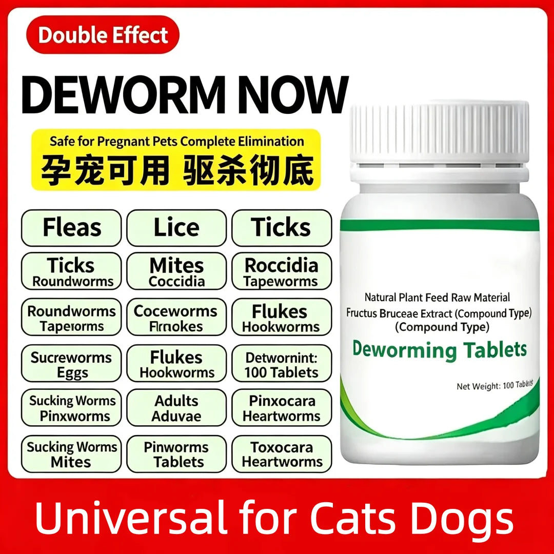 Fast-acting Deworming Medicine For Dogs, Cats, Pigs, Sheep, Eliminates Ticks, Fleas, Roundworms, Hookworms & Nematodes