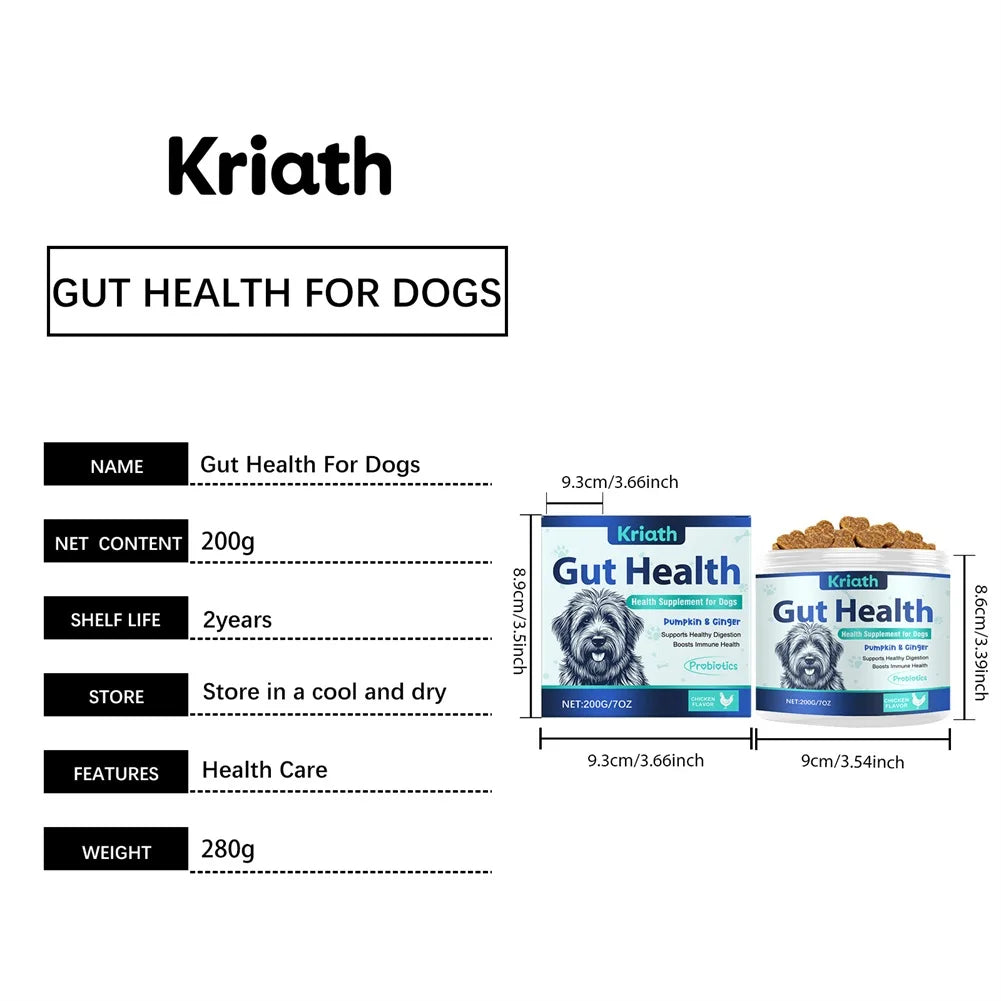 200g Formula Gut Health Supplement for Dogs Formulated Probiotic Chews