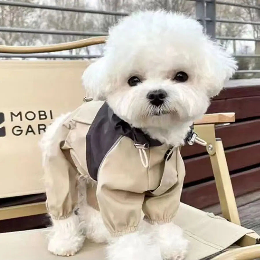 Pet Waterproof Raincoat Four-legged Work Jacket Patchwork Windproof Cat Dog Coats Jackets
