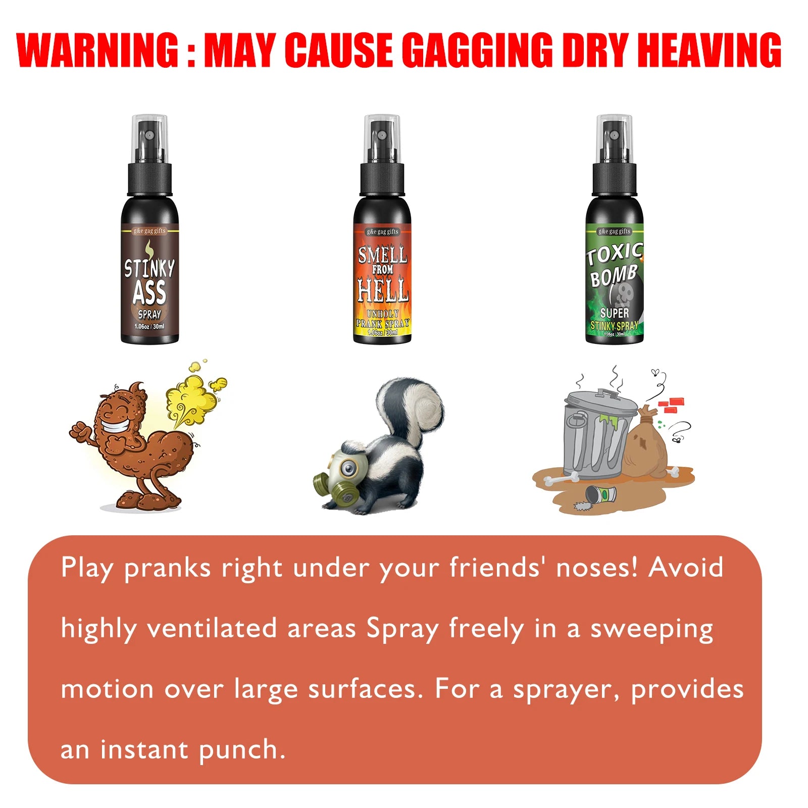 Pet Toys Smelly Fart Spray, April Fool's Day Prankster Toy Spoof Smelly Entertainment Poo Hell Bomb Smell