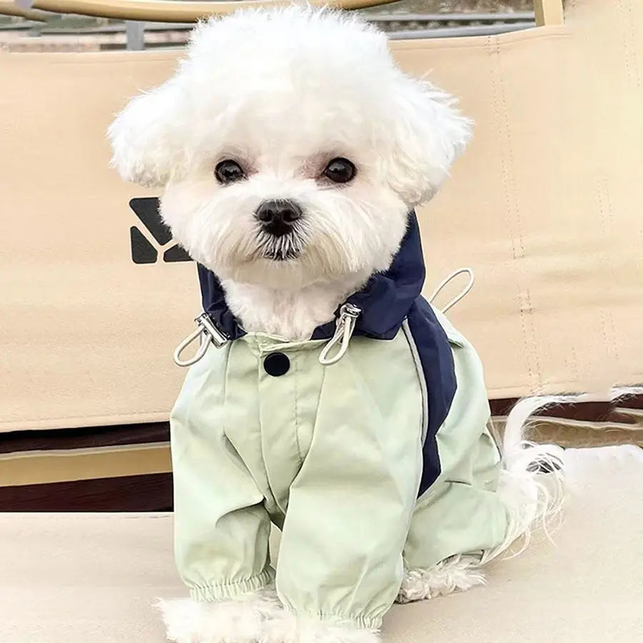 Pet Waterproof Raincoat Four-legged Work Jacket Patchwork Windproof Cat Dog Coats Jackets