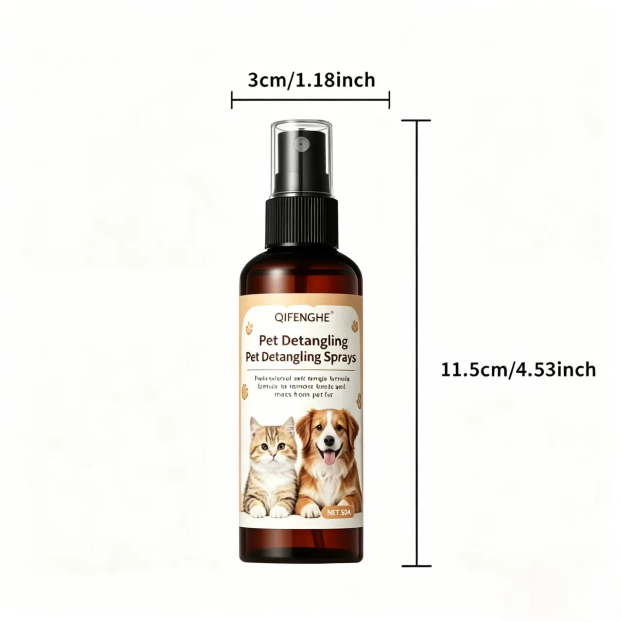 50ML Pet Detangling Spray Professional Leave-in Conditioner for Cats Dogs Anti-Static