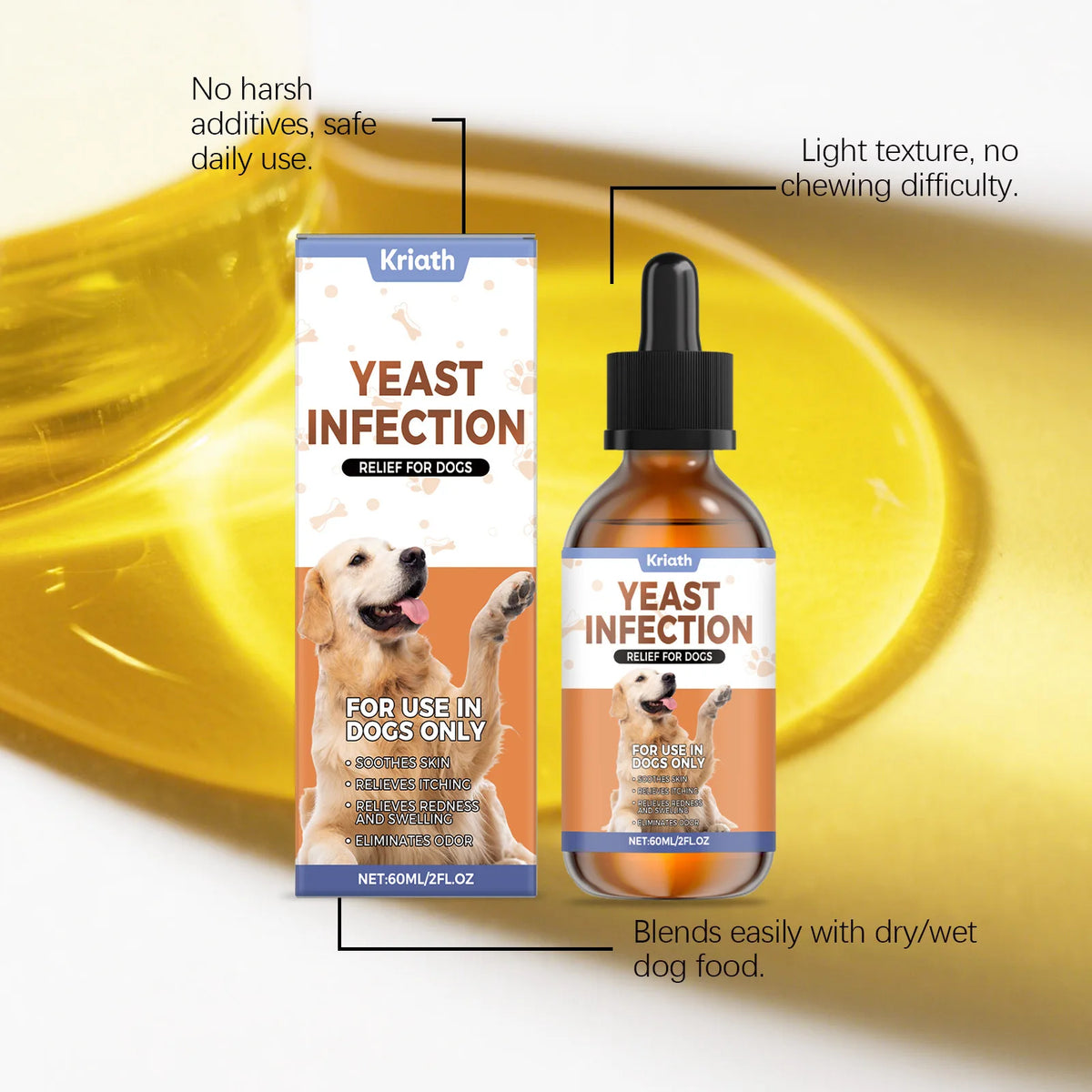 Kriath Dog Supplement Drops Promote Nutrient Absorption Improve Immune