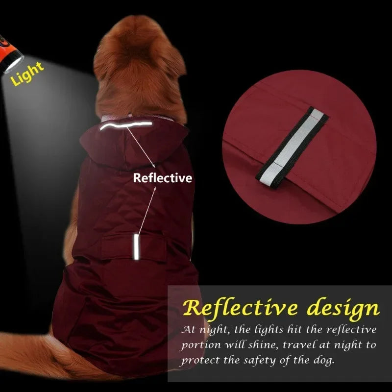 9 Sizes Dog Raincoat Small Medium Large Dogs Waterproof Hooded Jacket