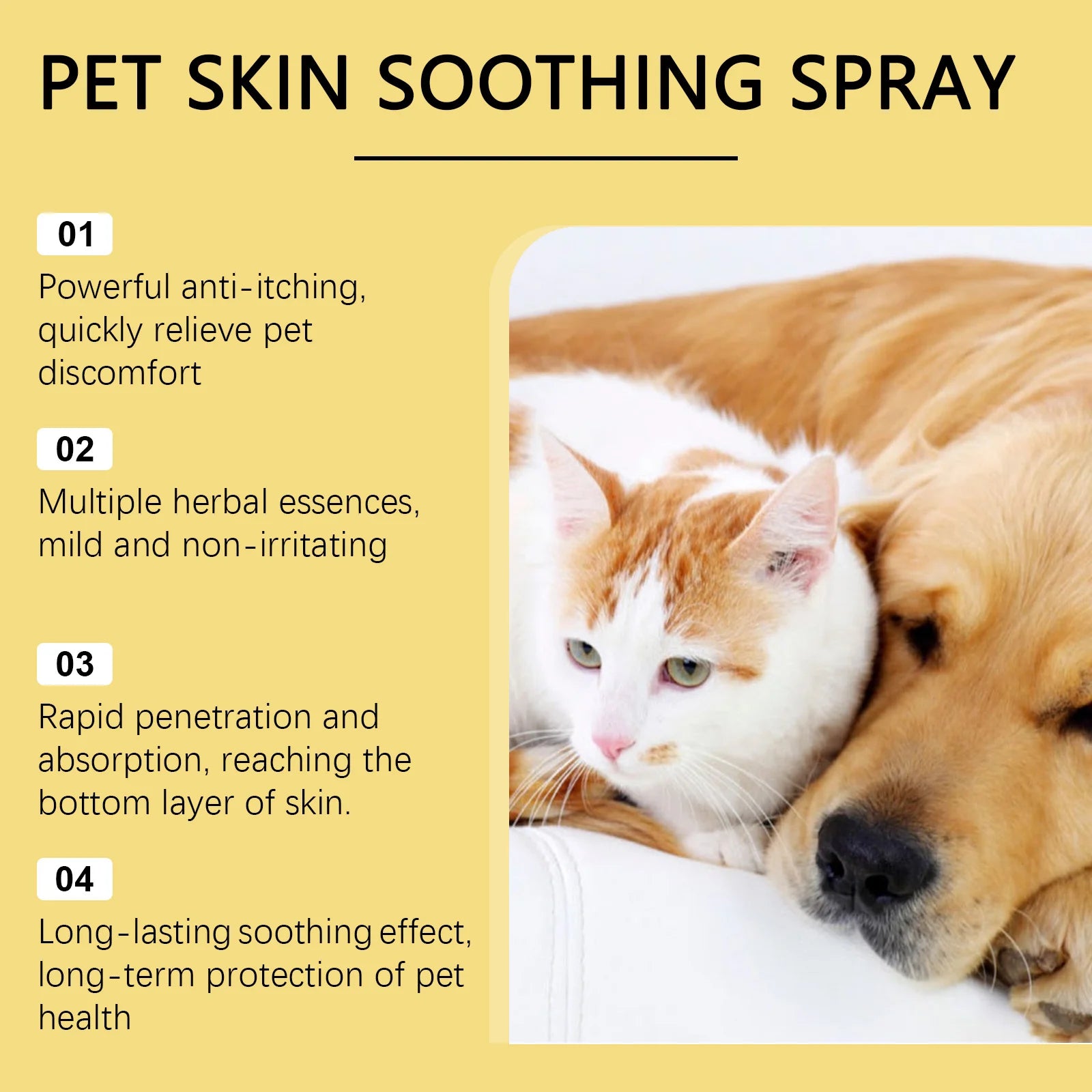 Pet Skin Care Spray Relieve Discomfort for Dogs Cat Flea Lice Control
