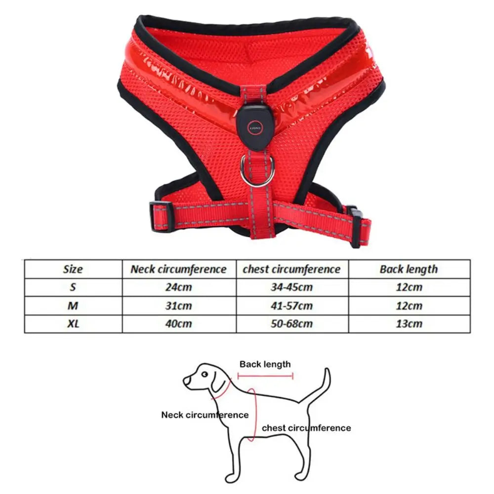Pet Dog Supplies Luminous Pet LED Harness Rechargeable Breathable