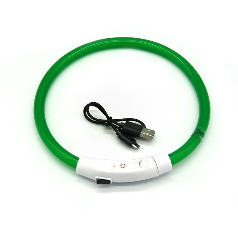 LED Pet Luminous Collar USB Charging Collar Teddy Anti Lost Collar Dog Cat Accessories Supplies
