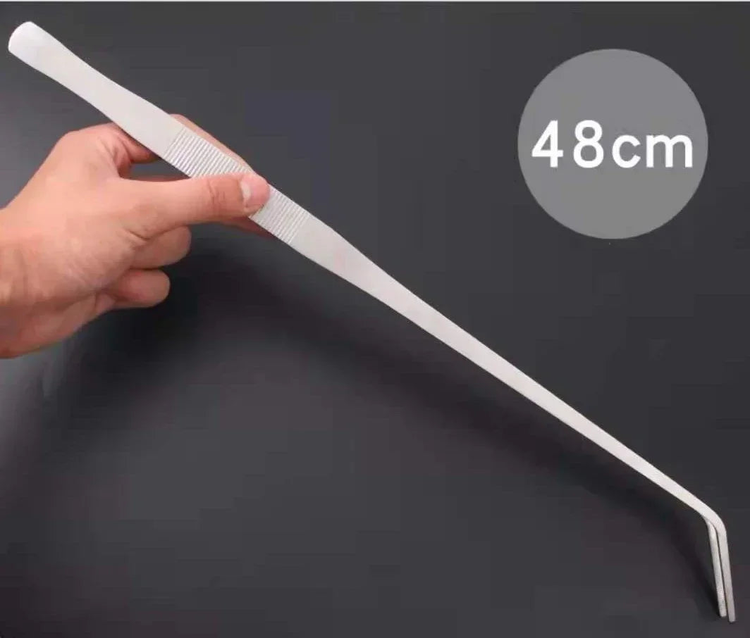 48cm Stainless Steel Tweezers Fish Tank Aquatic Plants Aqaurium Tool Water Plant Curved Pliers Birds Reptile Feeding Tongs