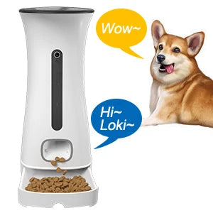 7.5L Dog Food Dispenser With Night Vision And 2-Way Audio 720P HD Wifi Camera Voice Recorder Automatic Cat Feeder