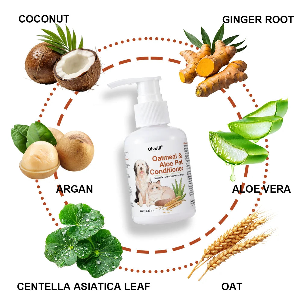 Oatmeal Aloe Pet Conditioner Smooths Prevents Tangling Moisturizing Formula