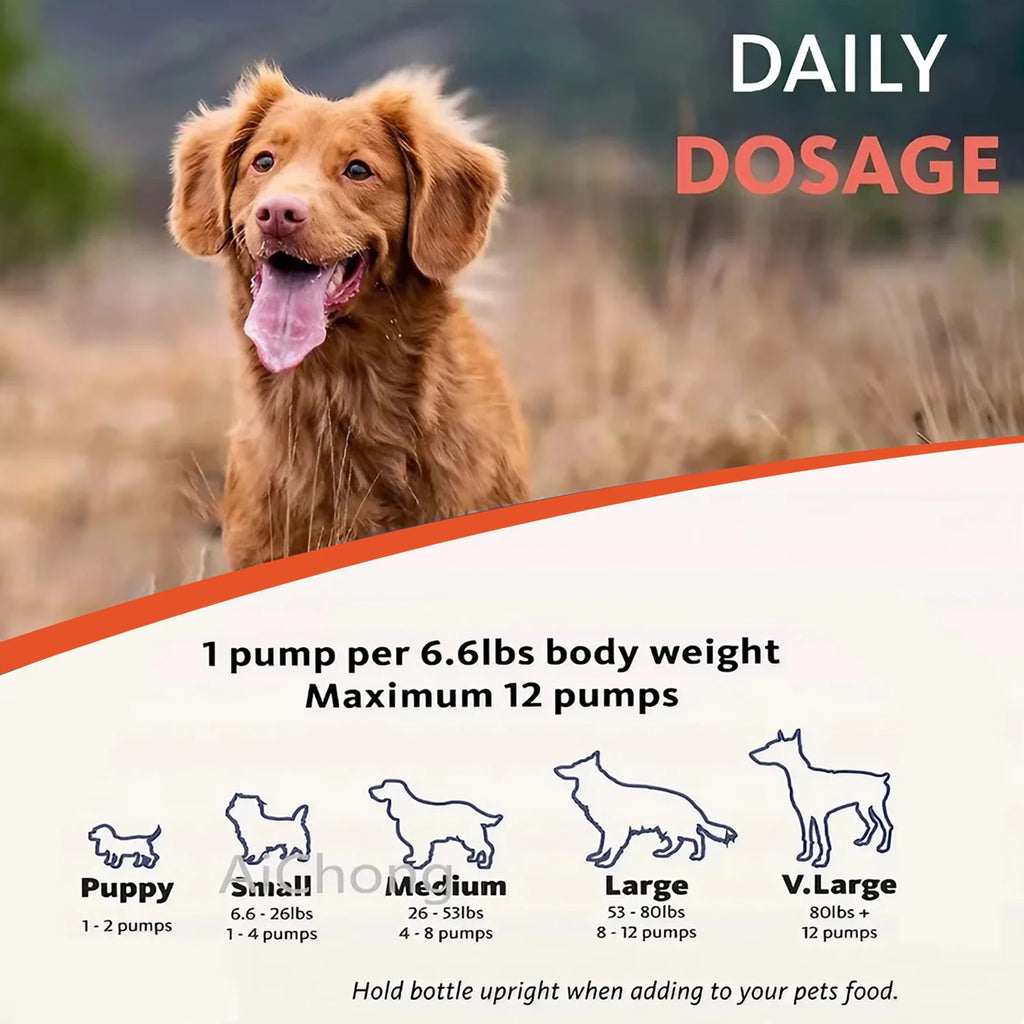 300ml/10.15 fl oz, 100ml/3.38 fl oz Human Grade Salmon Oil for Dogs & Cats