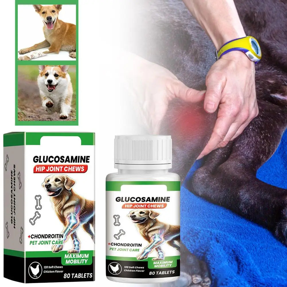 80 Tablets Pet Joint Care Soft Chews Supplement Glucosamine Pet Joint